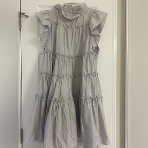 En Saison Charming Gray Ruffled Dress